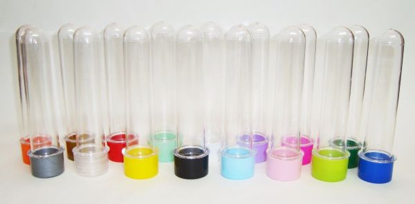 100 Tubetes 13cm. Acrílico.Temos mais de 15 cores de Tampas Disponíveis