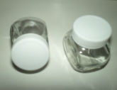 30 Mini  Baleiro Vidro Tampa Branca 50ml.
